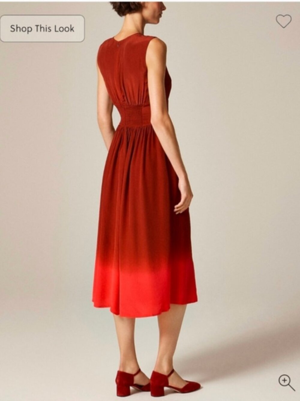 NWT! J. CREW Cinched-waist Midi Dress in Dip-Dyed Crepe de Chine Size 8 - Picture 3 of 6